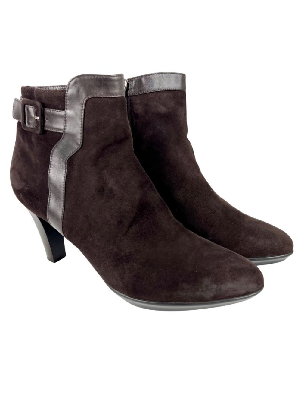 Aquatalia Rae Weatherproof Espresso Brown Suede Ankle Boot 12